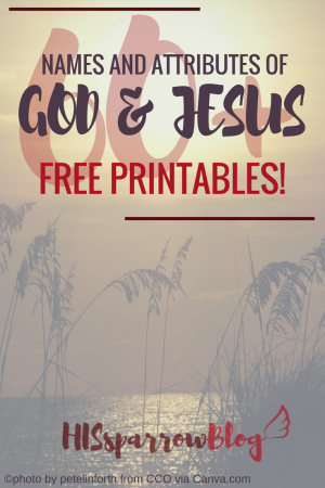 60+ Names and Attributes of GOD & JESUS {free printables} | HISsparrowBlog | Christian living, bookmarks, free printables