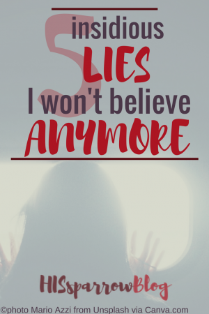 5 Insidious Lies I Won't Believe Anymore | HISsparrowBlog | Christian living