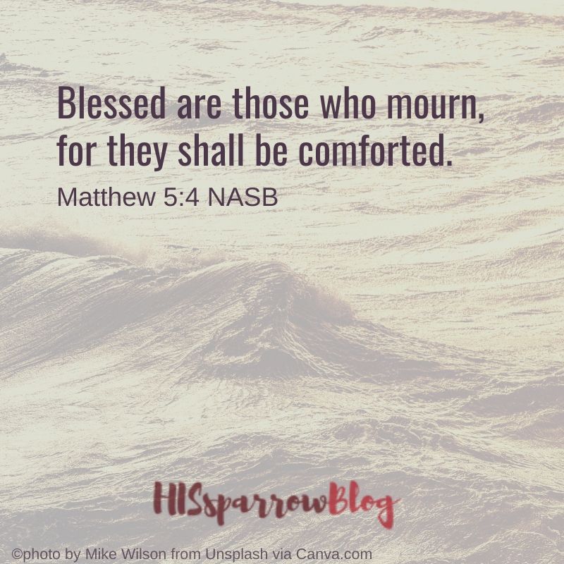 Blessed are those who mourn, for they shall be comforted. Matthew 5:4 NASB