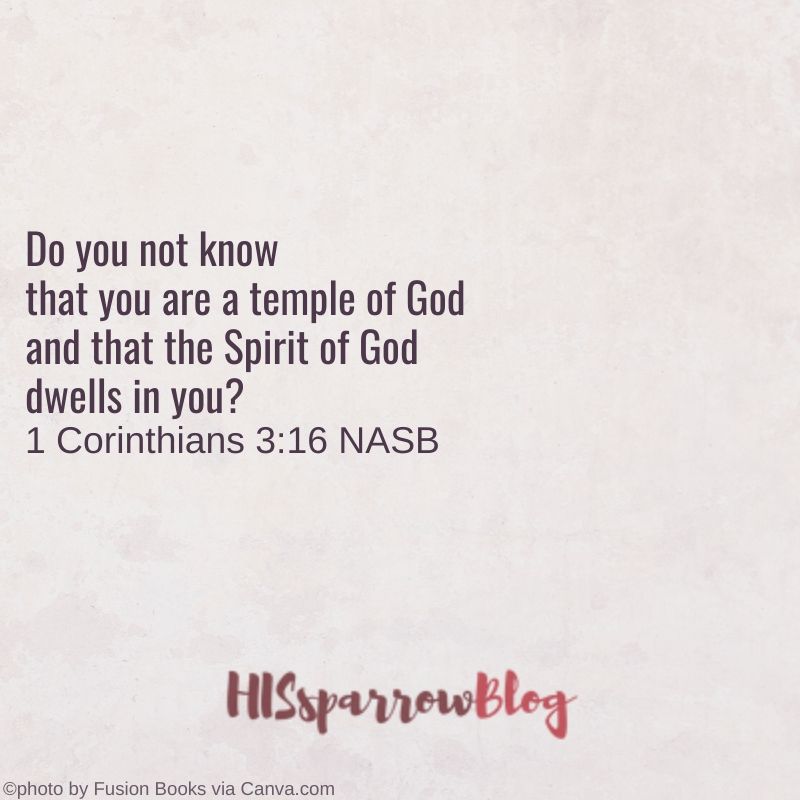 Do you not know that you are a temple of God and that the Spirit of God dwells in you_ 1 Corinthians 3:16 NASB | HISsparrowBlog 