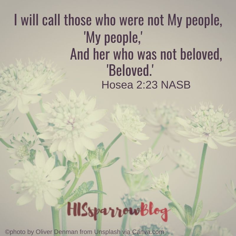 I will call those who were not My people, 'My people,' And her who was not beloved, 'Beloved.' Hosea 2:23 NASB