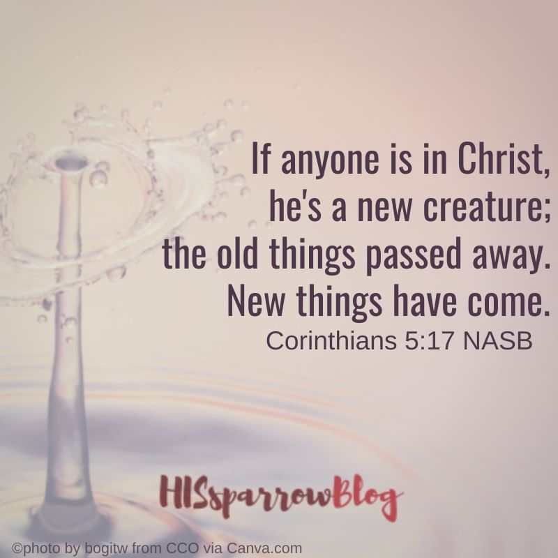 If anyone is in Christ, he's a new creature; the old things passed away. New things have come. 2 Corinthians 5:17 NASB
