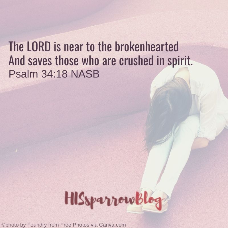 The LORD is near to the brokenhearted And saves those who are crushed in spirit. Psalm 34_18 Psalm 34:18 NASB | HISsparrowBlog | christian living