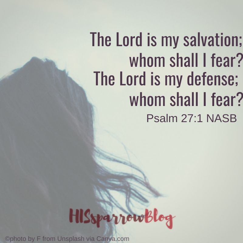 The Lord is my salvation; whom shall I fear? The Lord is my defense; whom shall I fear? Psalm 27:1 NASB | HISsparrowBlog | #Christian living, #quotes, #scripture