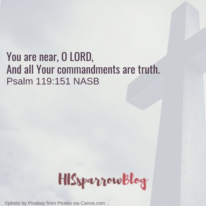 You are near, O LORD, And all Your commandments are truth. Psalm 119:151 NASB | HISsparrowBlog | christian living