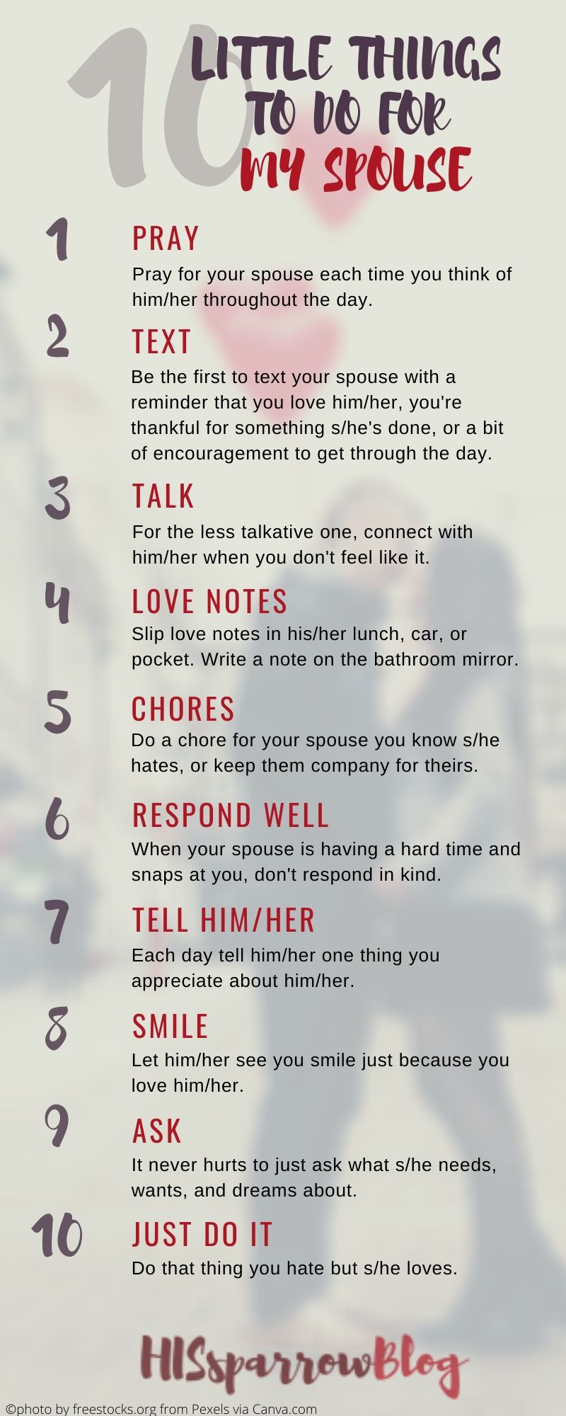 10 Little Things To Do For My Spouse - HISsparrowBlog