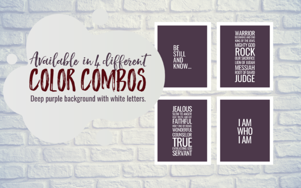 Names and Attributes of God Wall Decor Set | Instant Download | Inspirational Art | 8x10 Download