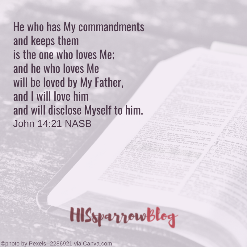 He who has My commandments and keeps them is the one who loves Me; and he who loves Me will be loved by My Father, and I will love him and will disclose Myself to him. John 14:21 NASB