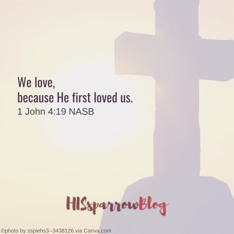 We love, because He first loved us. 1 John 4:19 NASB