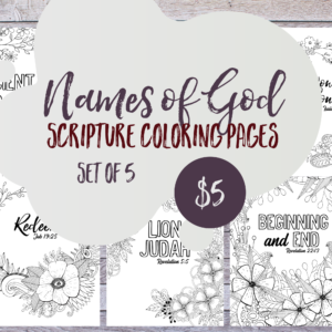 Names of God Scripture Coloring Pages
