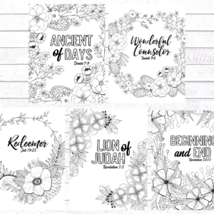 Names of God Scripture Coloring Pages