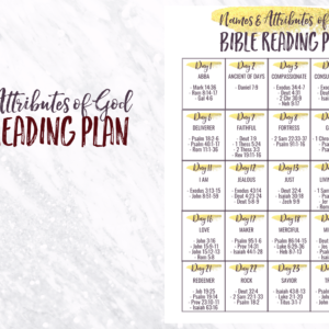 Names and Attributes of God Bible Reading Plan