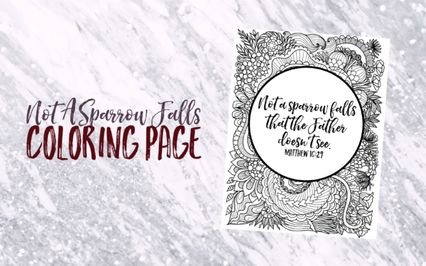 Not A Sparrow Falls Scripture Coloring Page