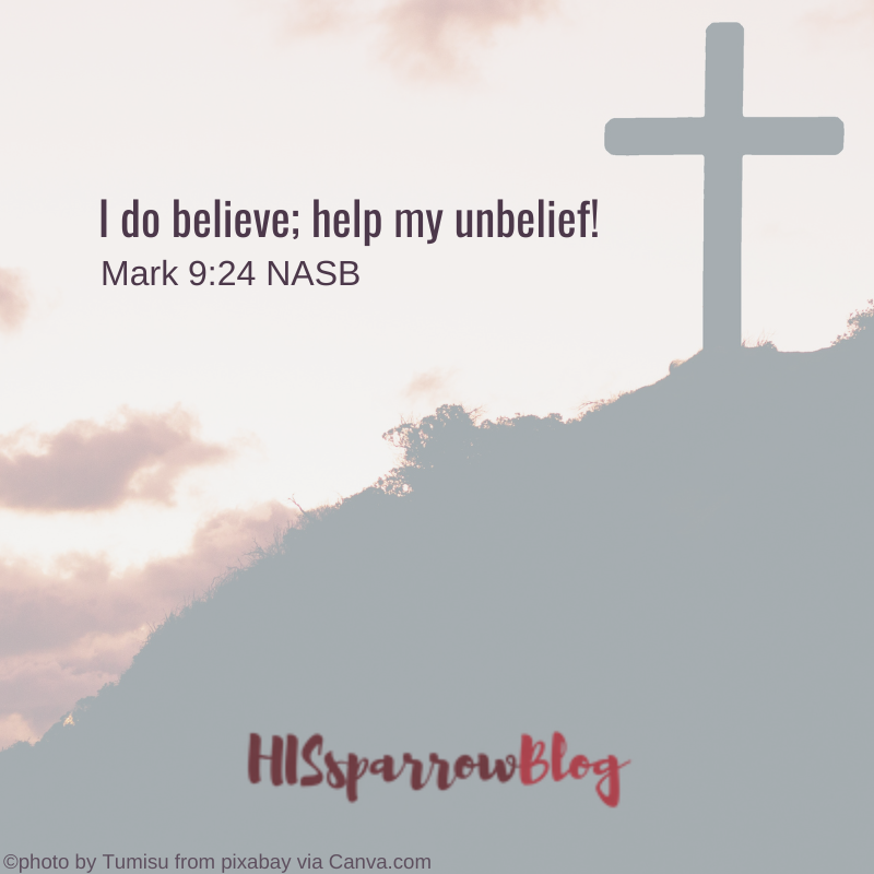  I do believe; help my unbelief! Mark 9:24 NASB | HISsparrowBlog