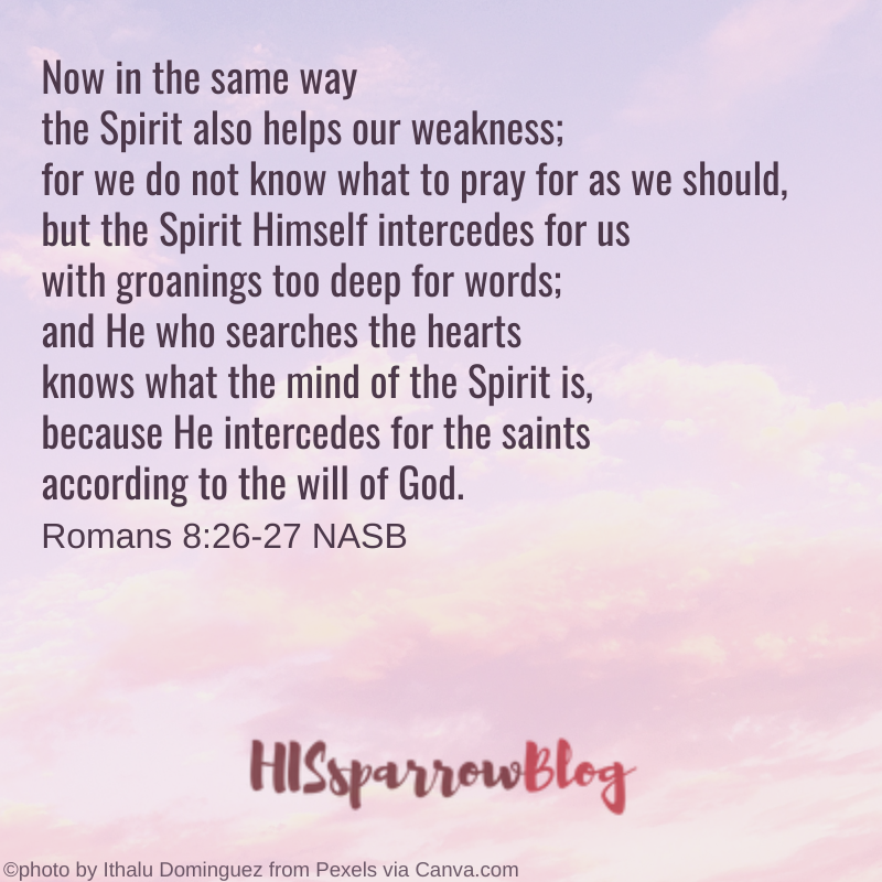 according to the will of God. Romans 8:26-27 NASB | HISsparrowBlog